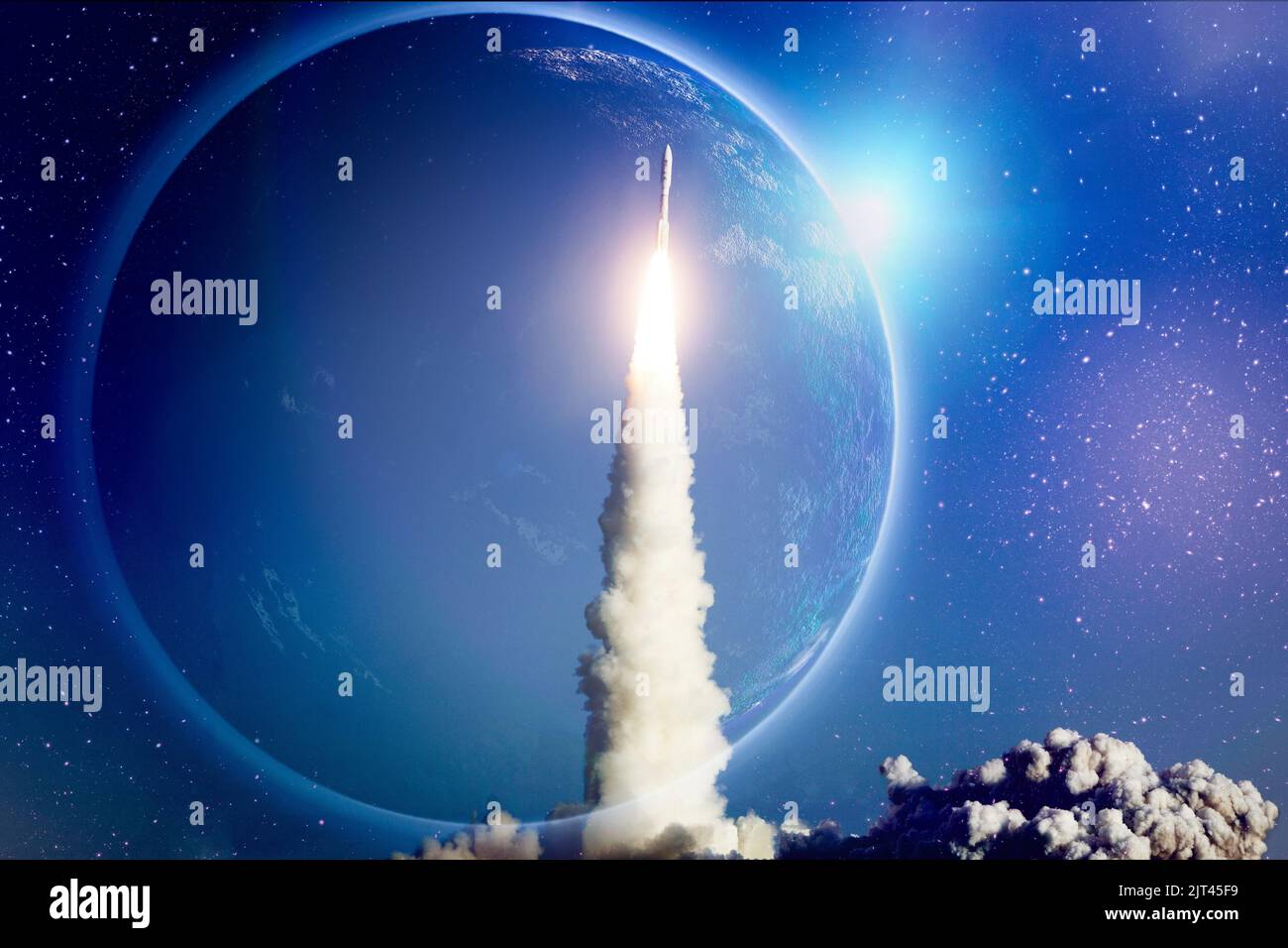 Rocket ship blue sky hi-res stock photography and images - Alamy