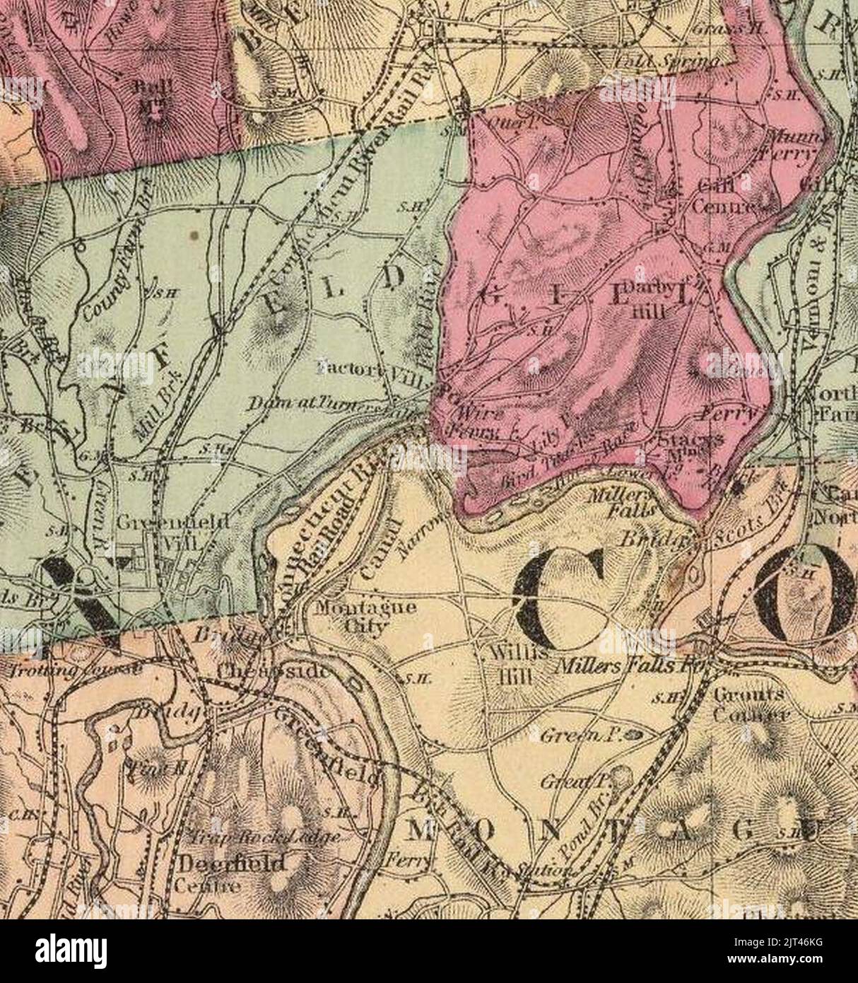 Turners Falls Canal (Massachusetts) map Stock Photo Alamy