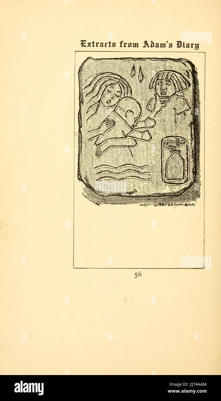 Twain Extracts from Adam's Diary, p. 56 Stock Photo Alamy