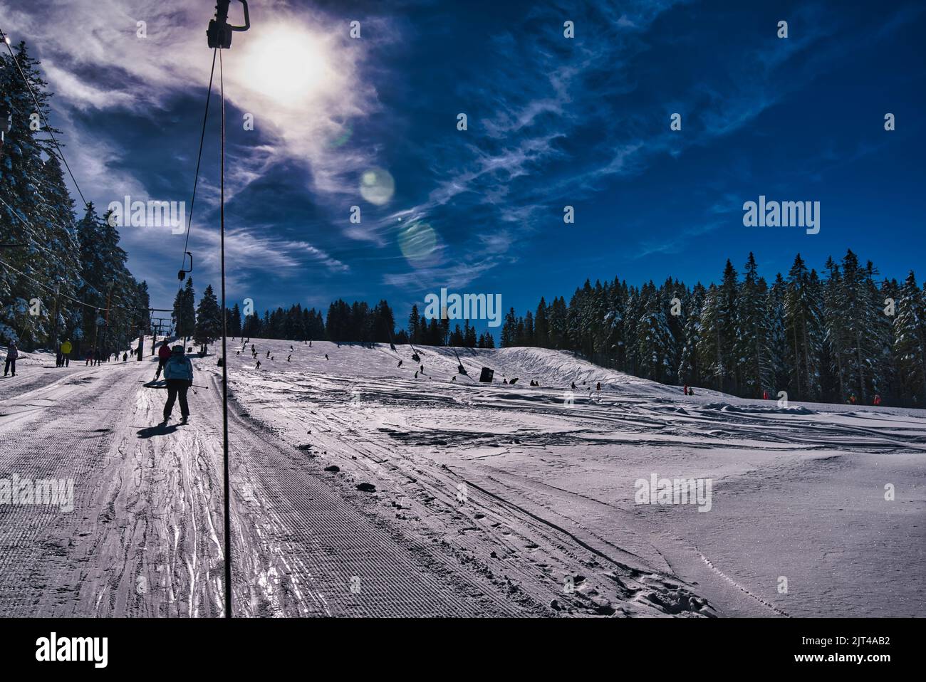 Ski resort at a sunny day Stock Photo - Alamy
