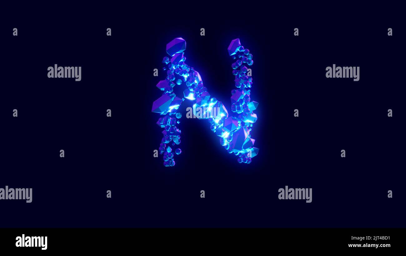 magic diamonds or ice - letter N, creative font, isolated - object 3D illustration Stock Photo