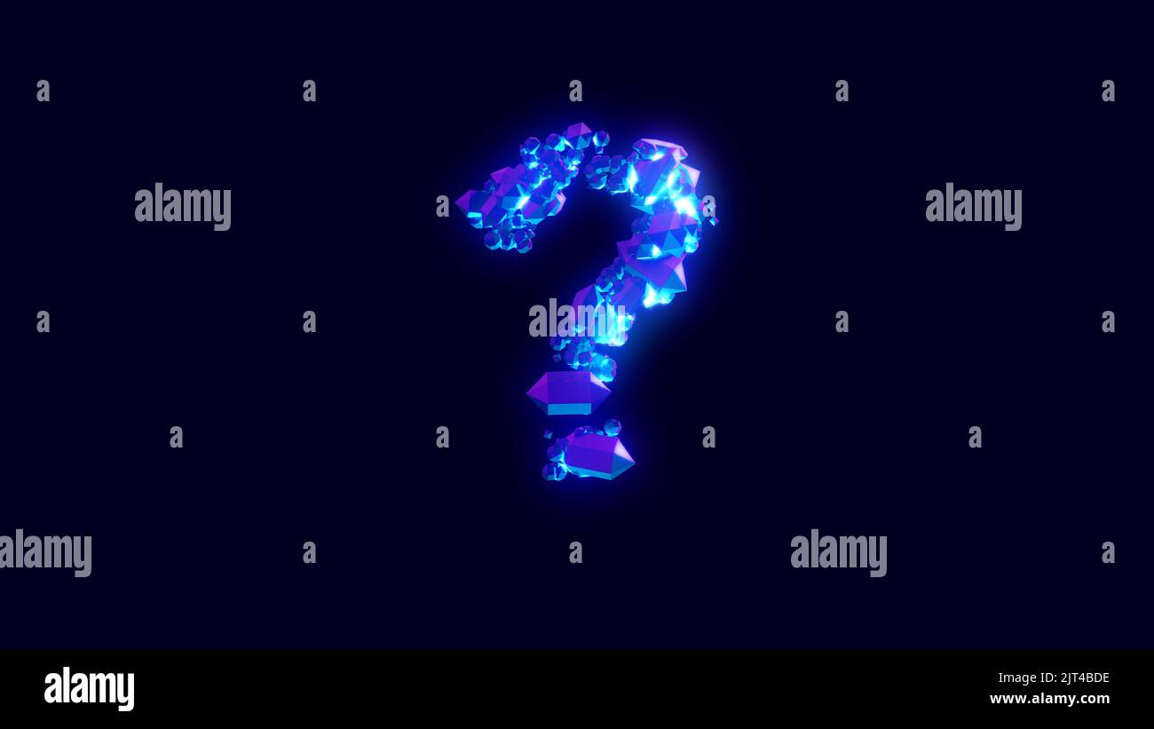 magic diamonds or frozen ice - question mark, creative font, isolated - object 3D illustration Stock Photo