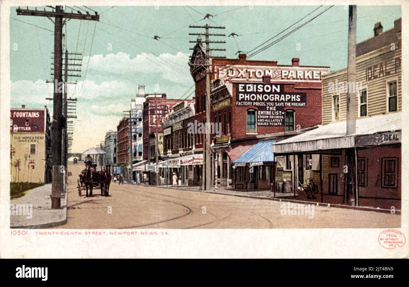 Twenty-eighth Street, Sign on building for Buxton and Parker, Edison Phonographs Stock Photo