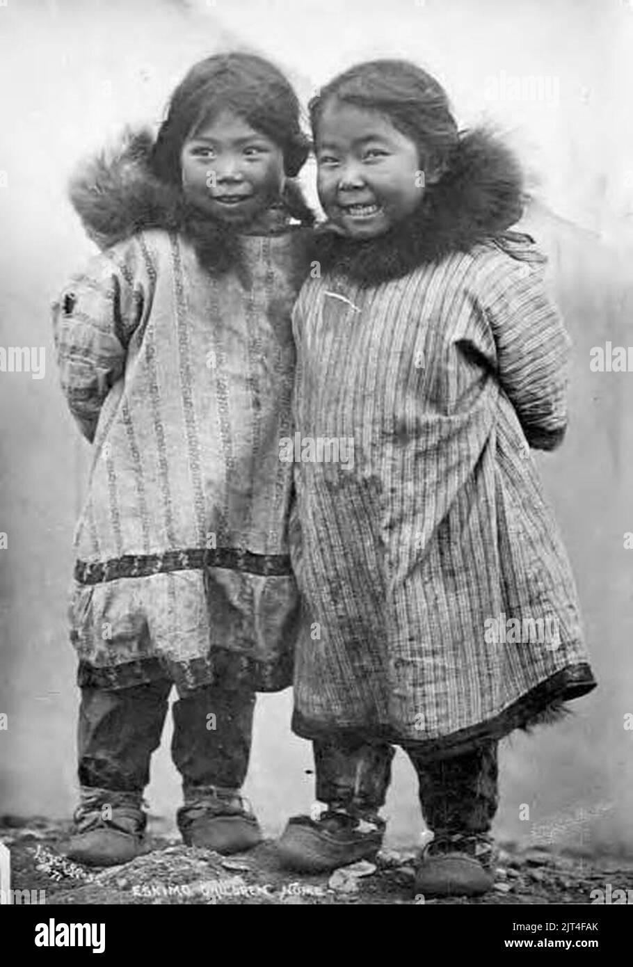 Photo of two Arctic Inuit girls in winter, Alaska c. 1910s Photo of two Arctic Inuit girls in winter, Alaska c. 1910s