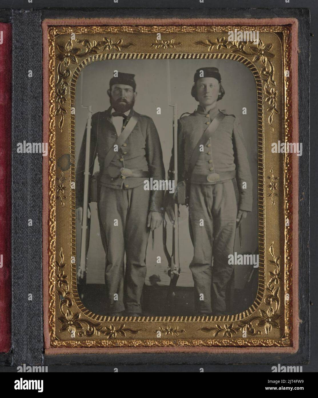 Two unidentified soldiers in Union uniforms and Ohio Volunteer belt