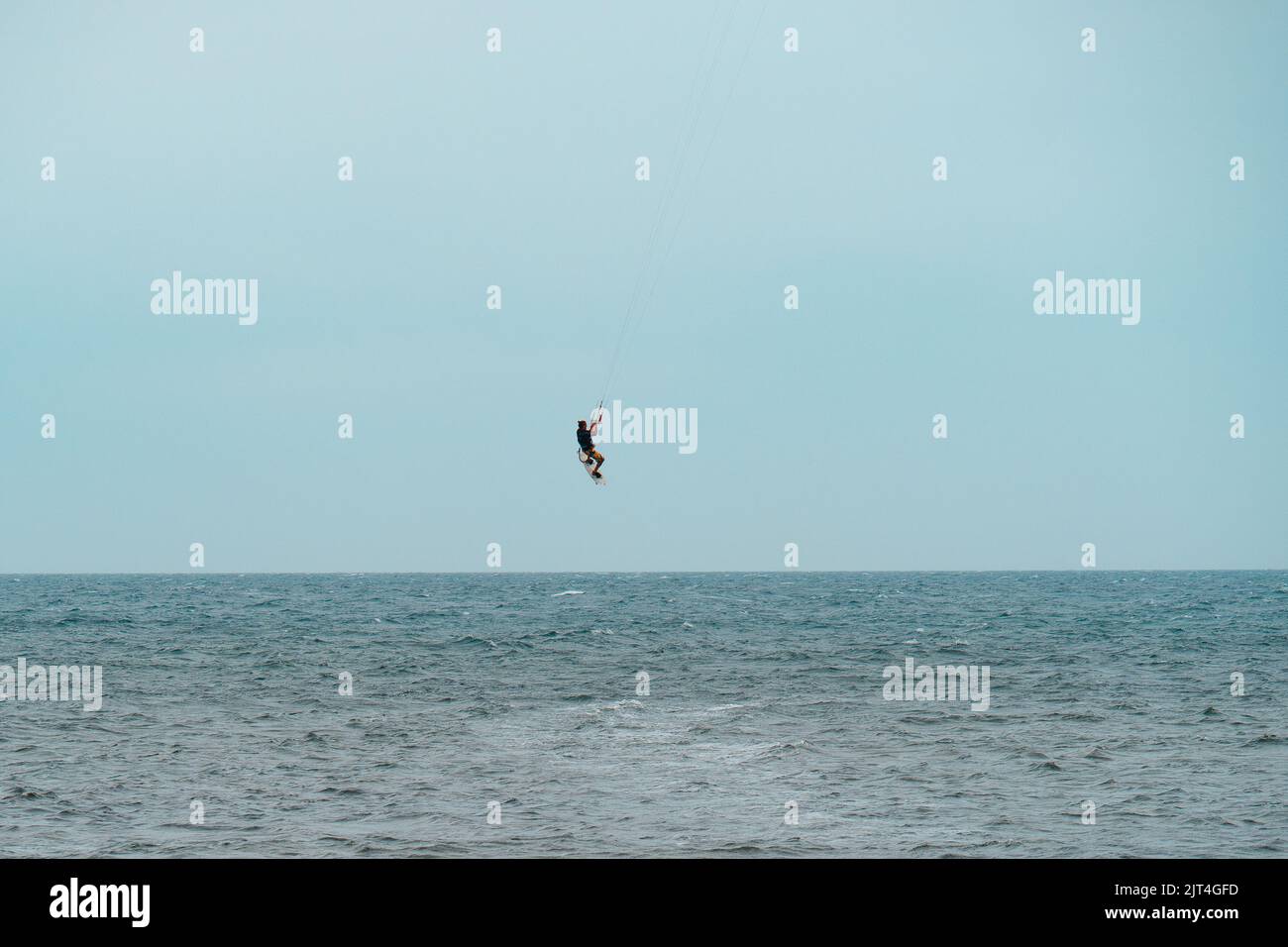 High Jump of a Kitesurf During a Windy Day Stock Photo Alamy