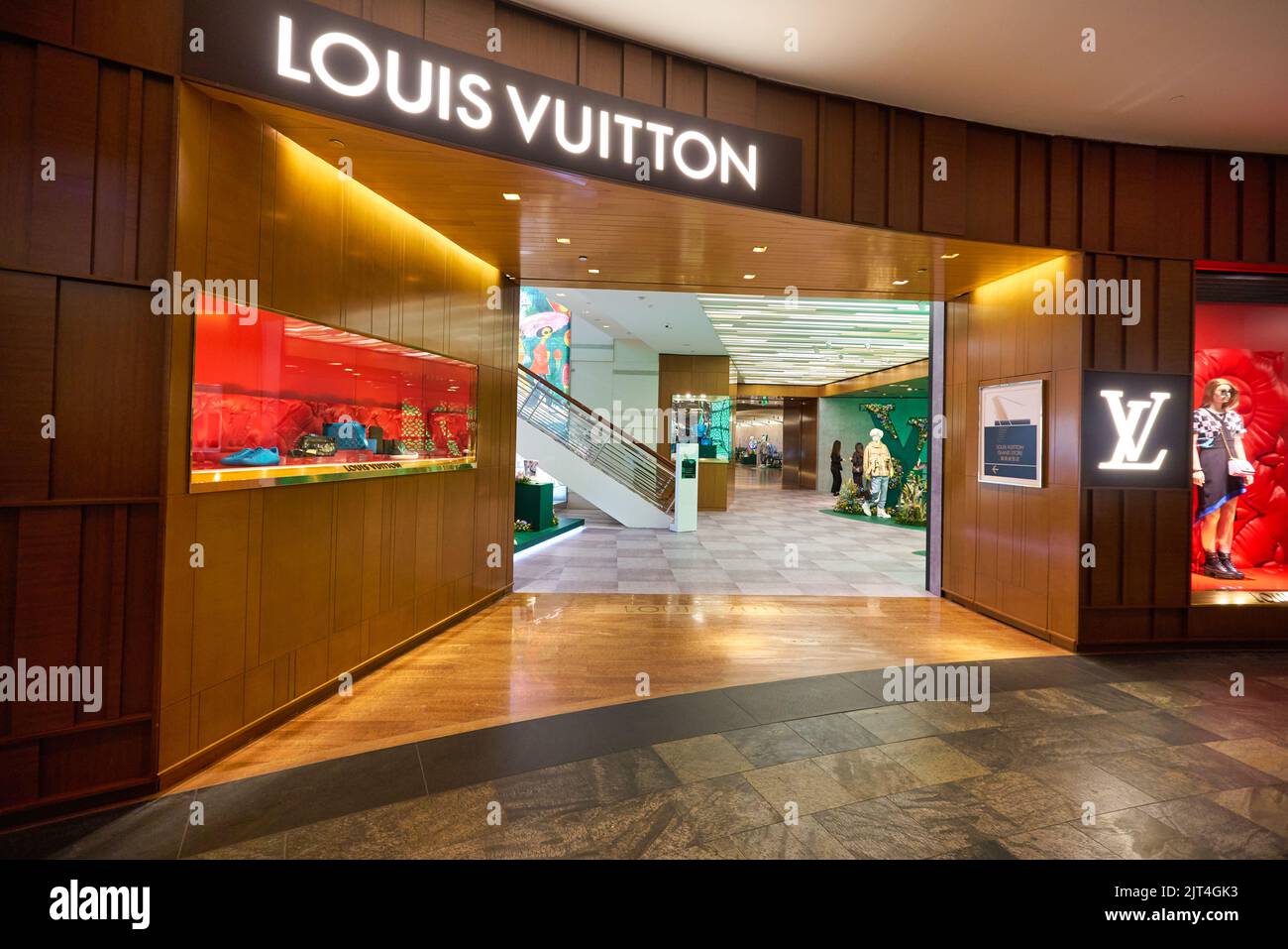 SINGAPORE - JANUARY 20, 2020: interior shot of Louis Vuitton Island Maison  at the Shoppes at Marina Bay Sands Stock Photo