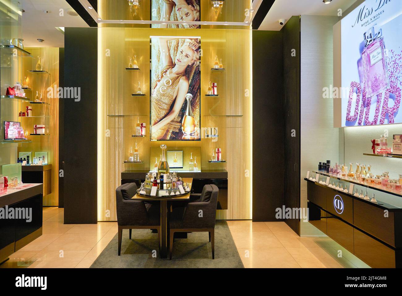 SINGAPORE - JANUARY 20, 2020: interior shot of Christian Dior store in ...