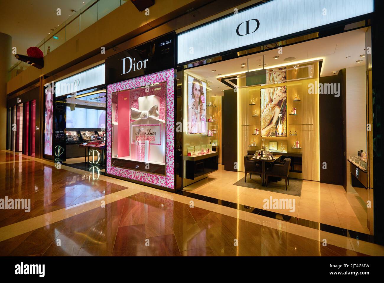 SINGAPORE - JANUARY 20, 2020: Christian Dior storefront in the Shoppes ...