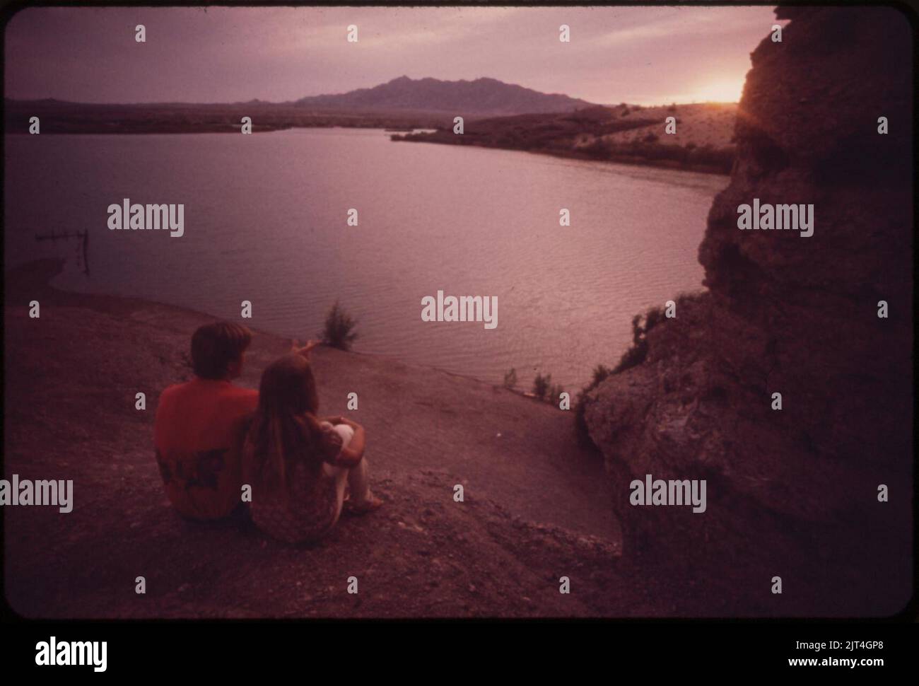 Two-young-people-overlook-the-colorado-river-from-castle-rock-a ...