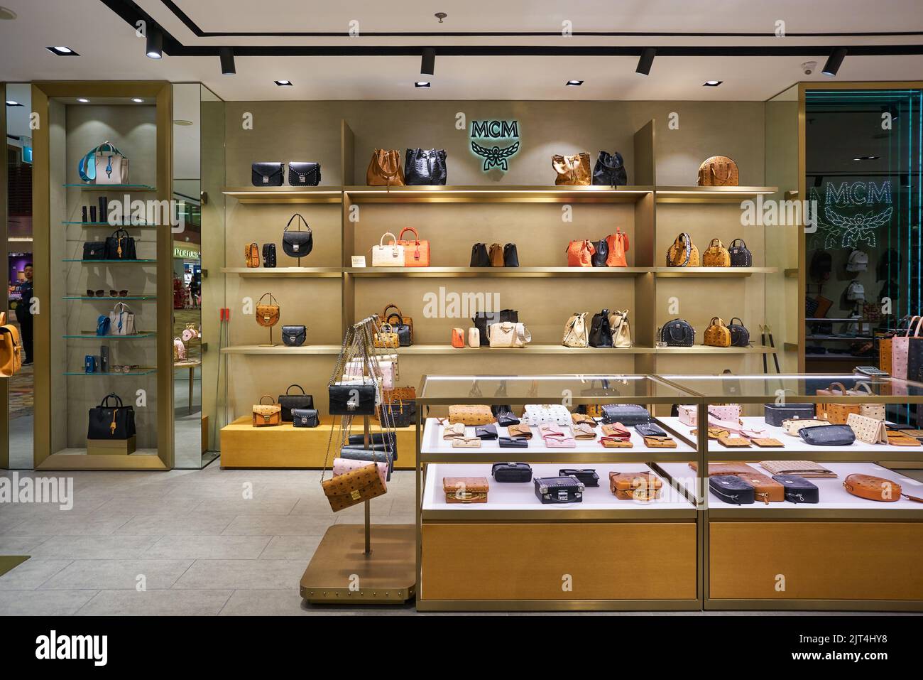 SINGAPORE - CIRCA JANUARY, 2020: bags on display at MCM store in ...