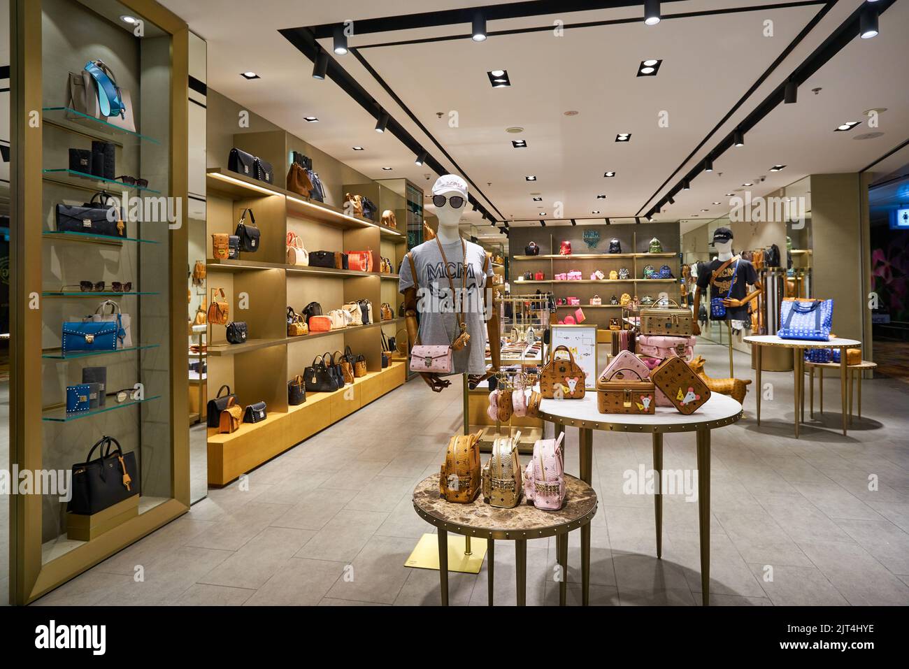 SINGAPORE - CIRCA JANUARY, 2020: bags on display at MCM store in ...