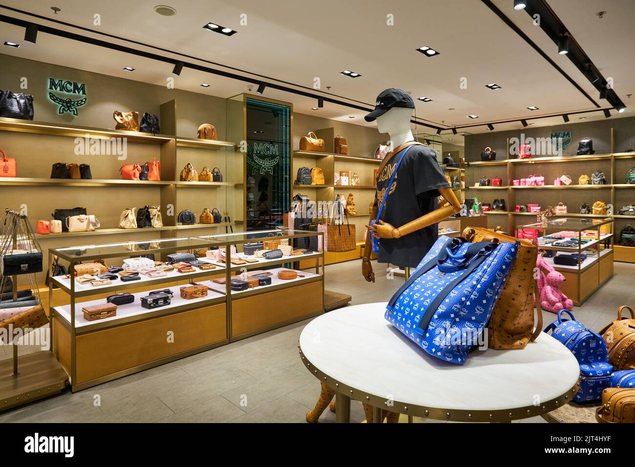 SINGAPORE - CIRCA JANUARY, 2020: bags on display at MCM store in ...