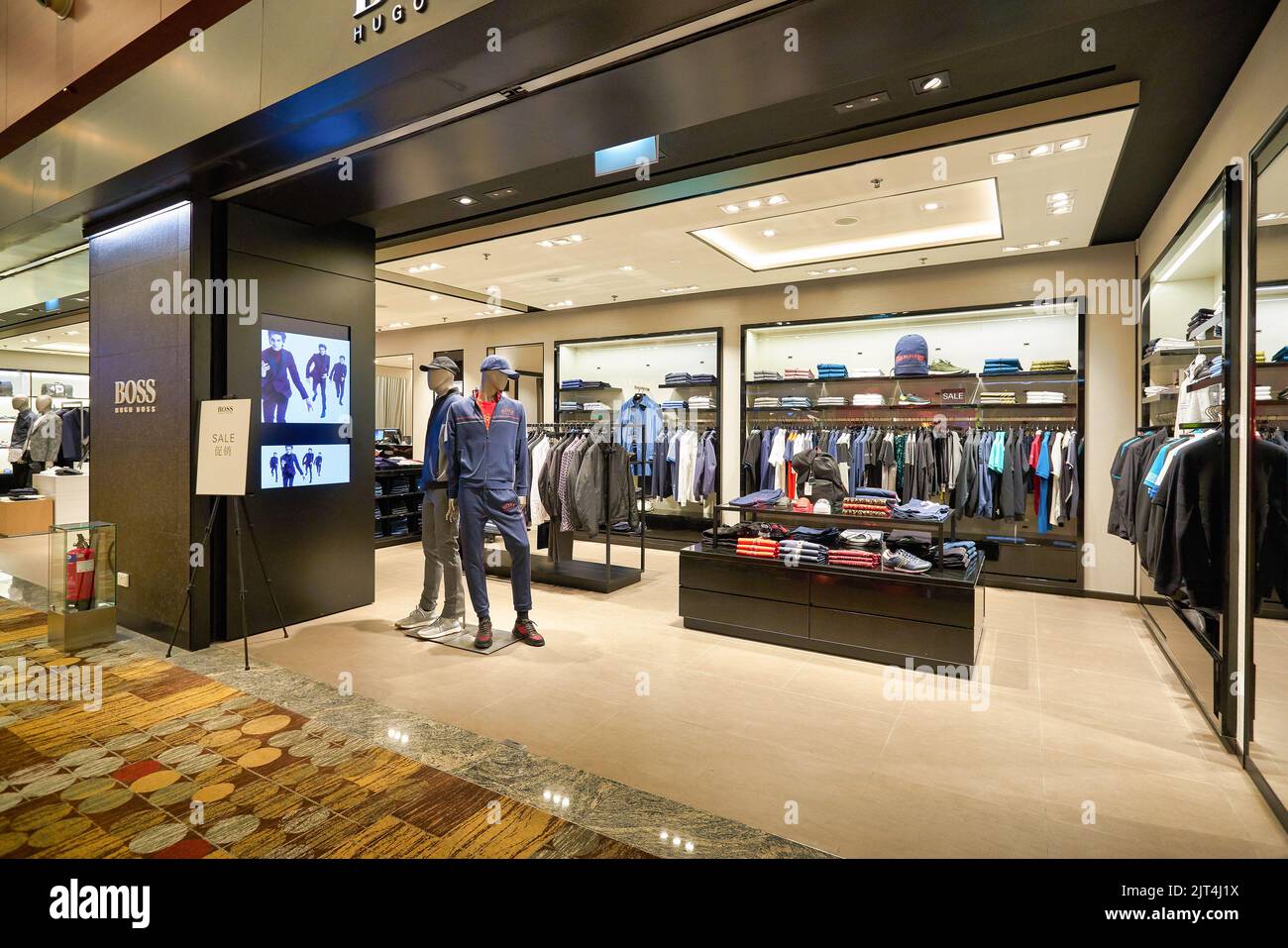 SINGAPORE - CIRCA JANUARY, 2020: clothes on display at Hugo Boss store in Singapore  Changi Airport. Hugo Boss AG is a German luxury fashion house head Stock  Photo - Alamy