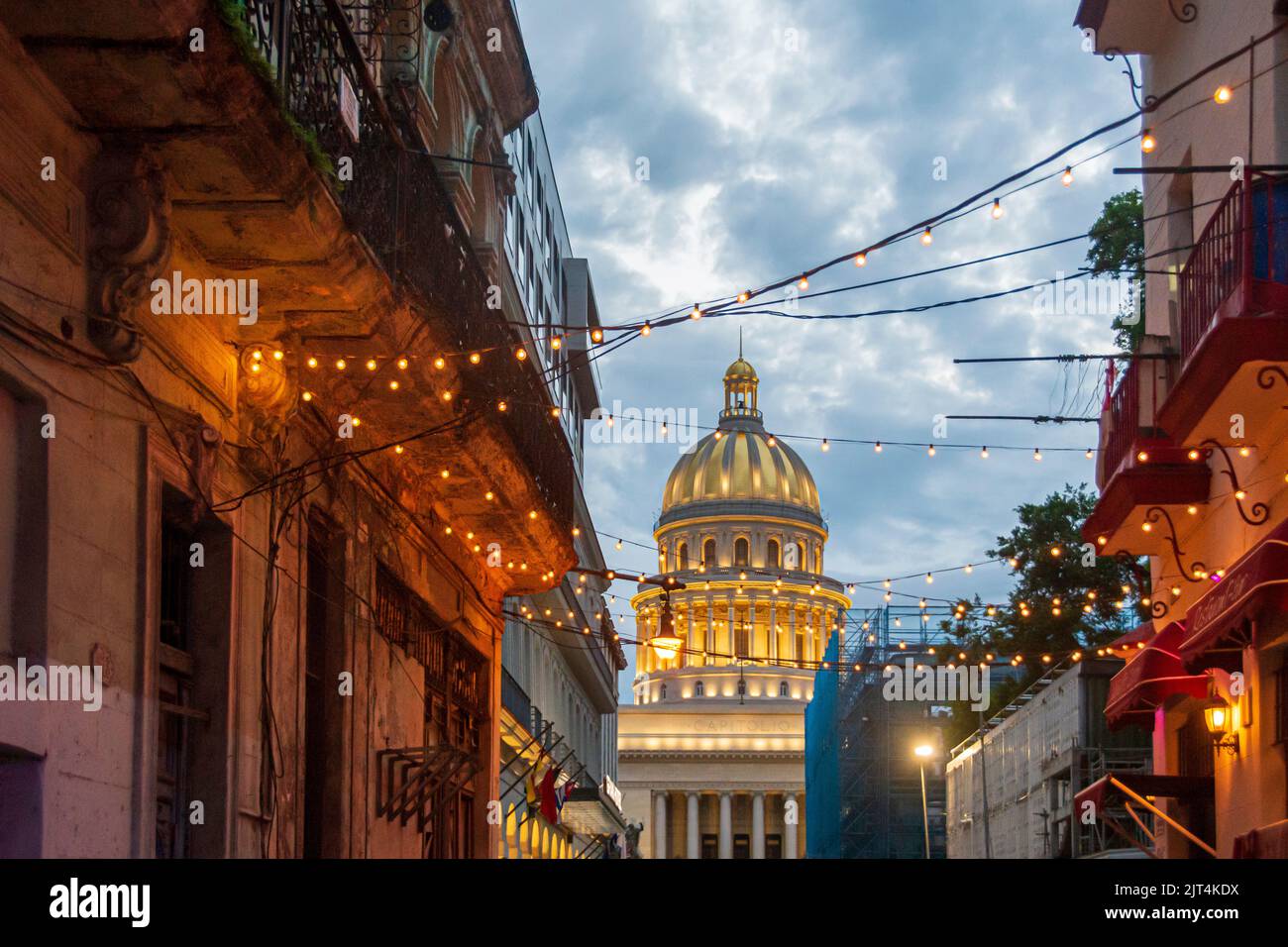 An image of Havana, Cuba's iconic Capital building located in downtown Havana, Cuba. Stock Photo
