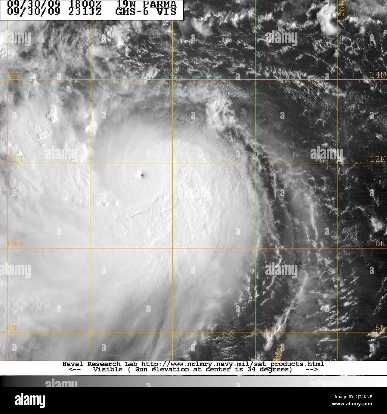 Typhoon Parma September 30 2313z 2009. Stock Photo
