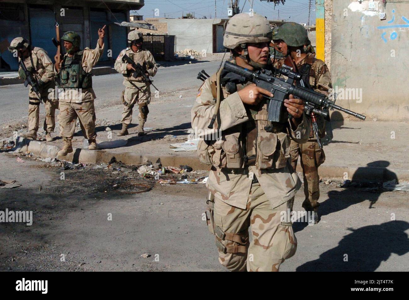 U.S. Army and Iraqi soldiers, Tal Afar, Iraq, Sept. 11, 2005 Stock ...