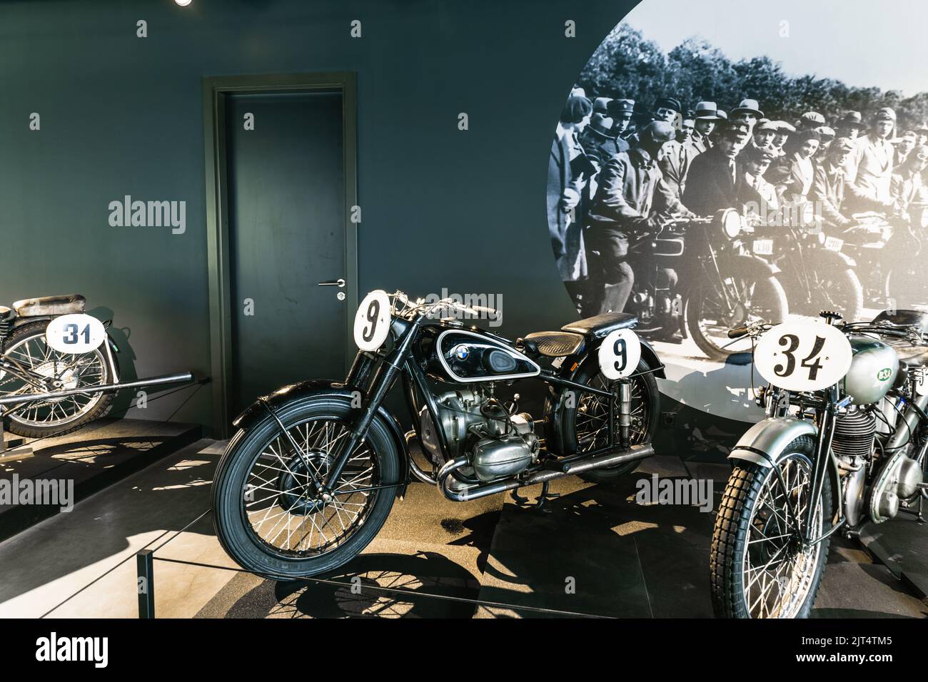 BMW R51 - Classic retro motorcycle. Riga motor museum. Riga, Latvia, 17 August 2022 Stock Photo