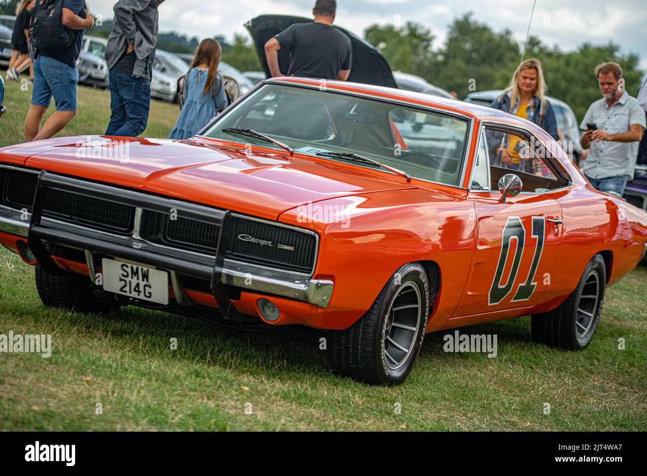 Static and Racing Images from the Us USA Auto show at Oulton Park Raceway Cheshire Including the Dukes of Hazard and Days Of Thunder Stock Photo