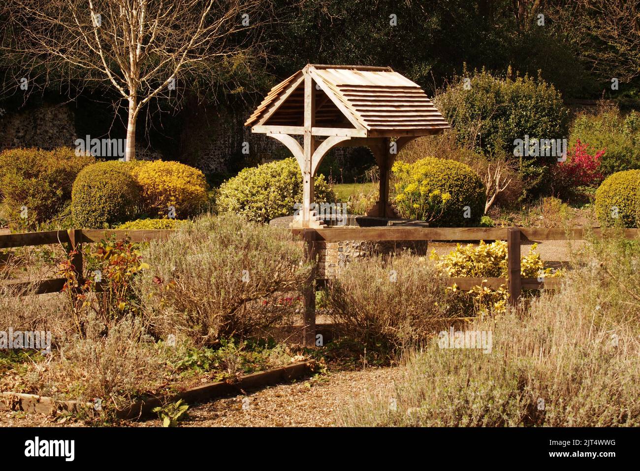 A view of Brandon Country park gardens, Suffolk, England showing the ...