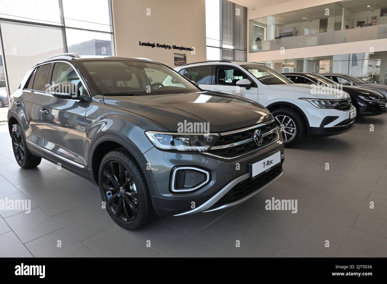 Gdansk, Poland - August 27, 2022: New model of Volkswagen T-Roc presented in the car showroom of Gdansk Stock Photo