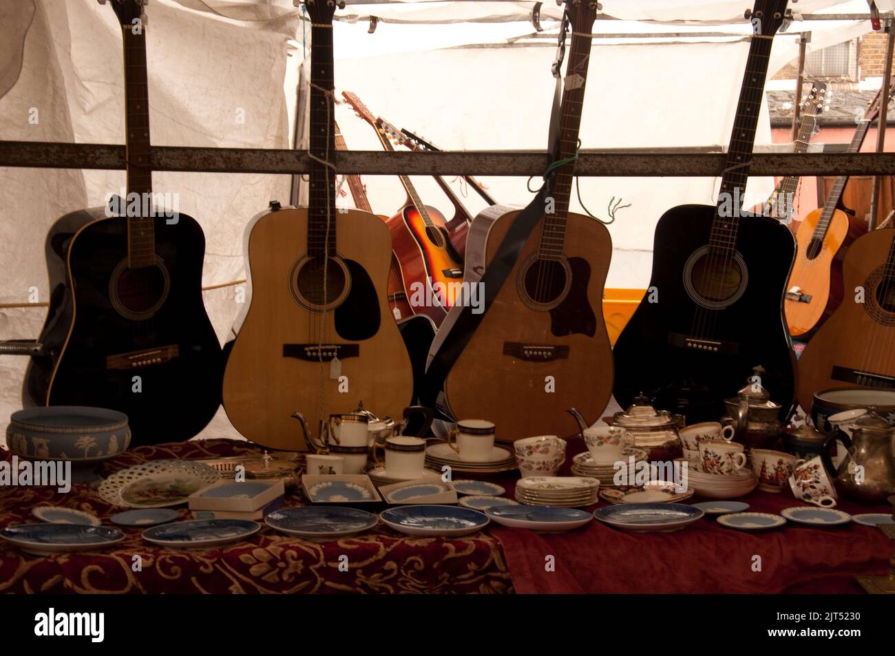Second Hand Stall, Portobello Green Market, London, UK. Portobello Road
