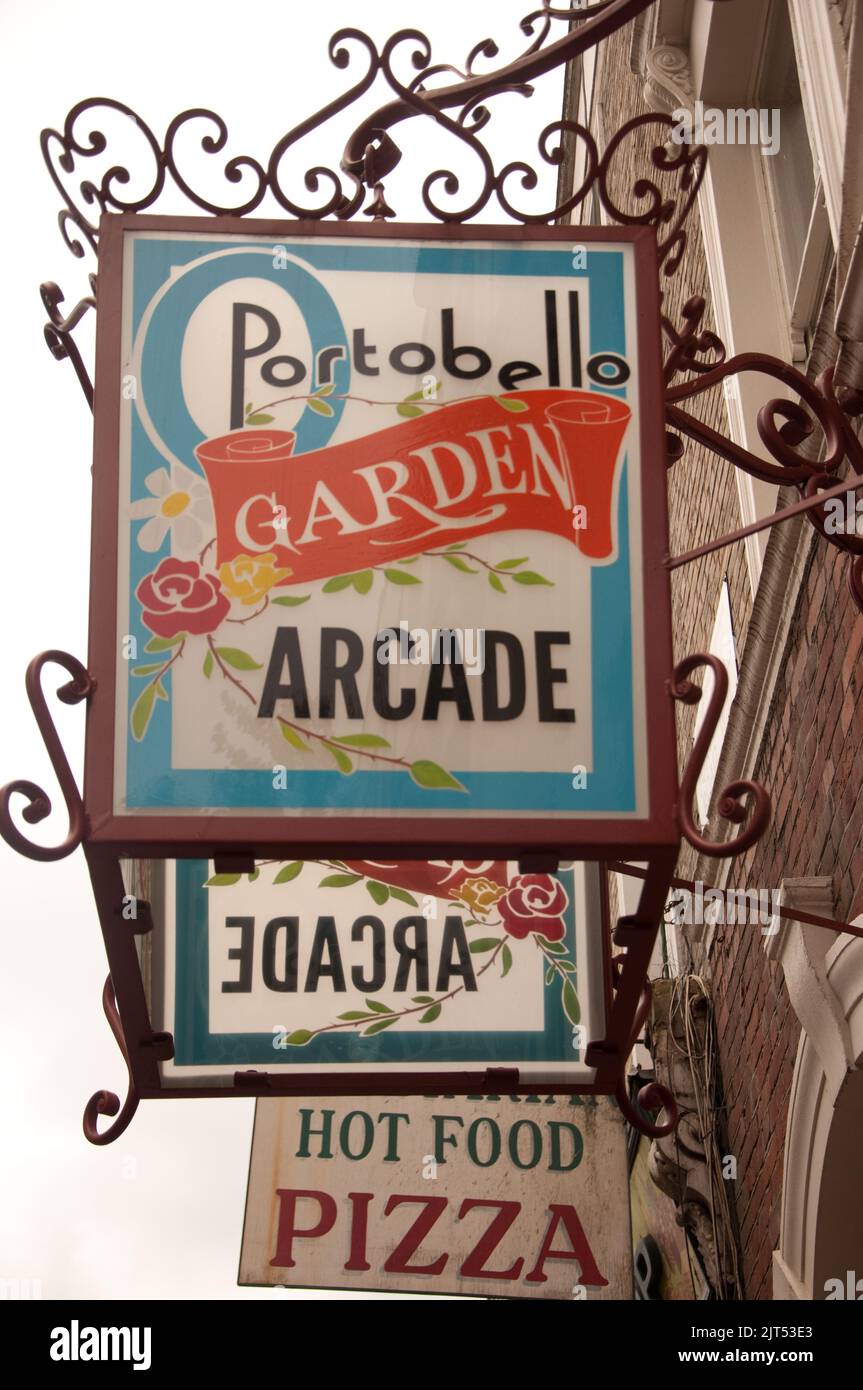 Portabello Garden Arcade,  Portobello Road, London, UK Stock Photo
