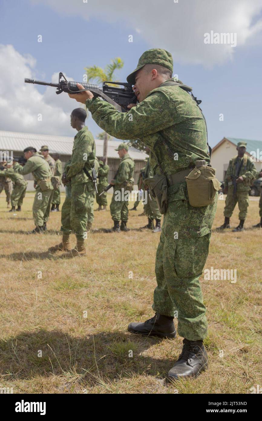 U.S. Marines instruct soldiers with Belize Defence Force in Combat