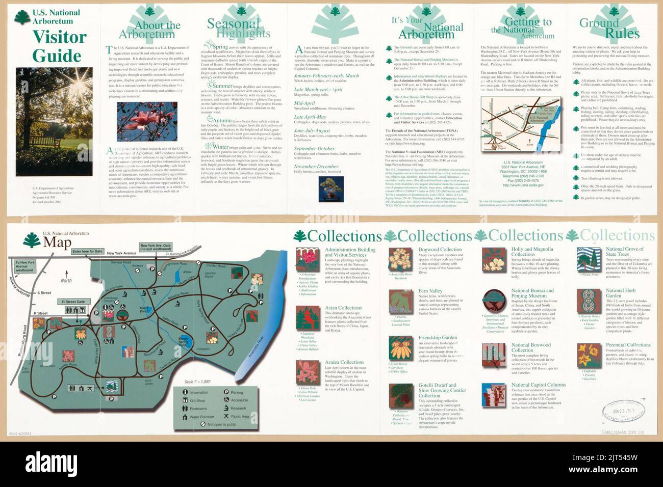 U.S. National Arboretum, map Stock Photo Alamy