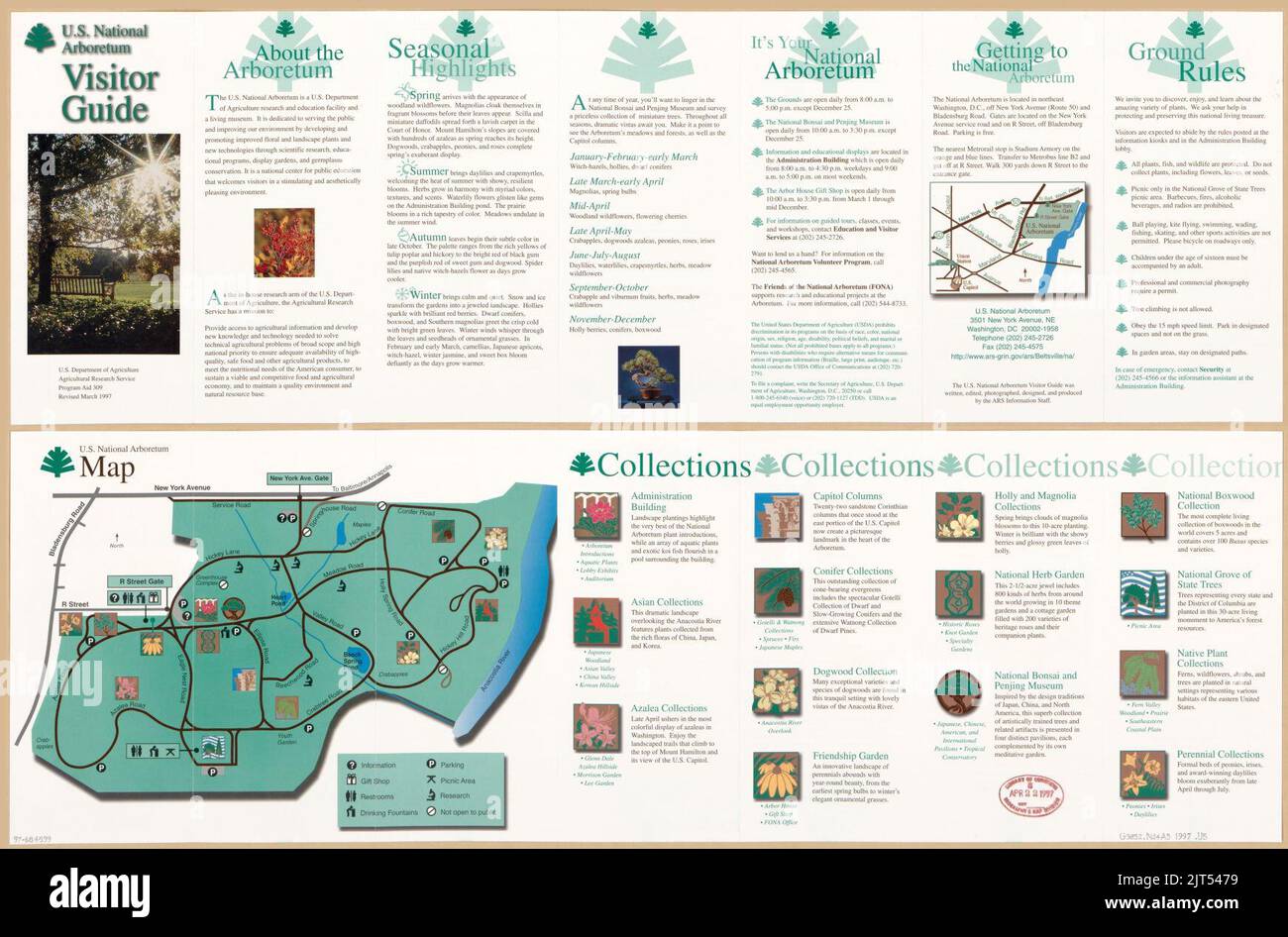 U.S. National Arboretum, map Stock Photo Alamy