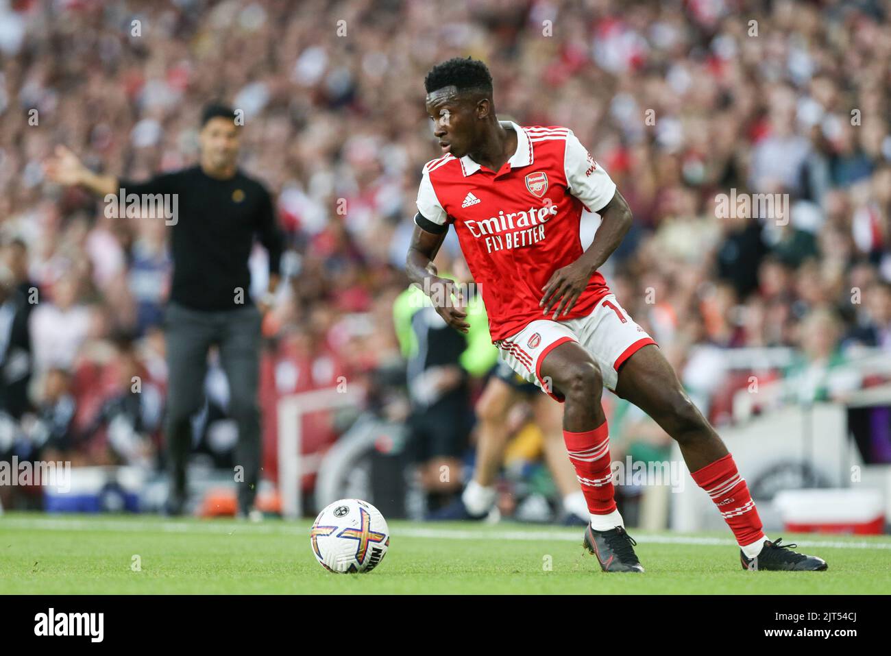 Eddie Nketiah #14 of Arsenal on the ball Stock Photo