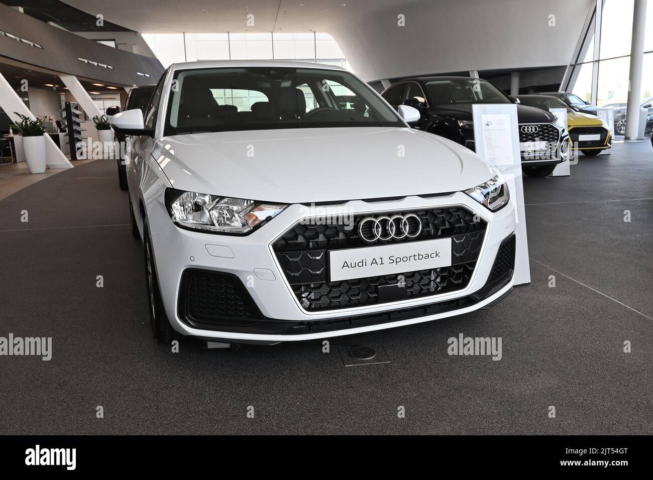 Gdansk, Poland - August 27, 2022: New model of Audi A1 Sportback presented in the car showroom of Gdansk Stock Photo