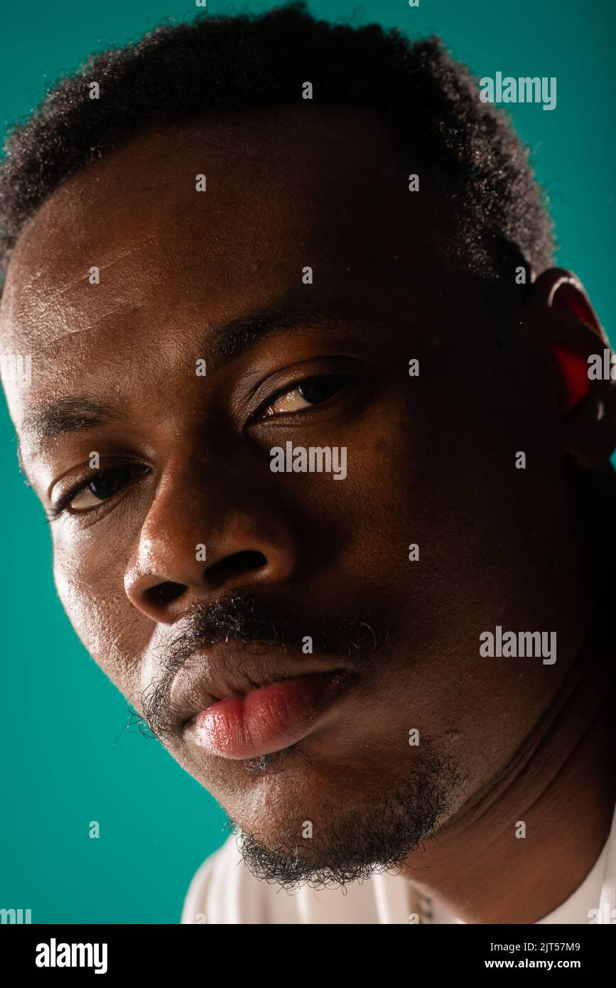 Close up portrait of african black man posing Stock Photo - Alamy