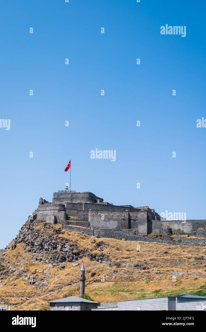 Kars Castle  in the center of Kars, Turkey. Stock Photo