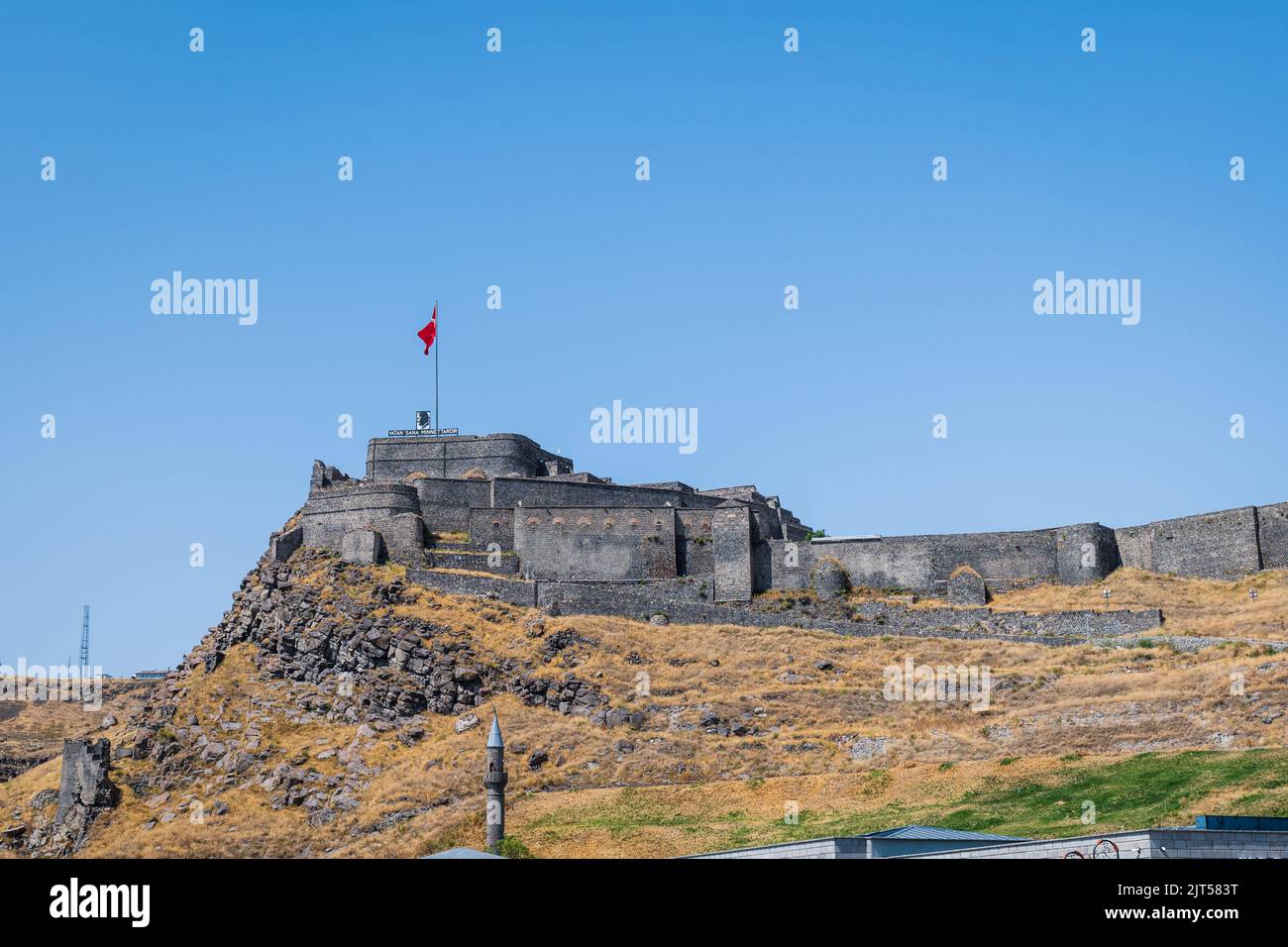 Kars Castle  in the center of Kars, Turkey. Stock Photo