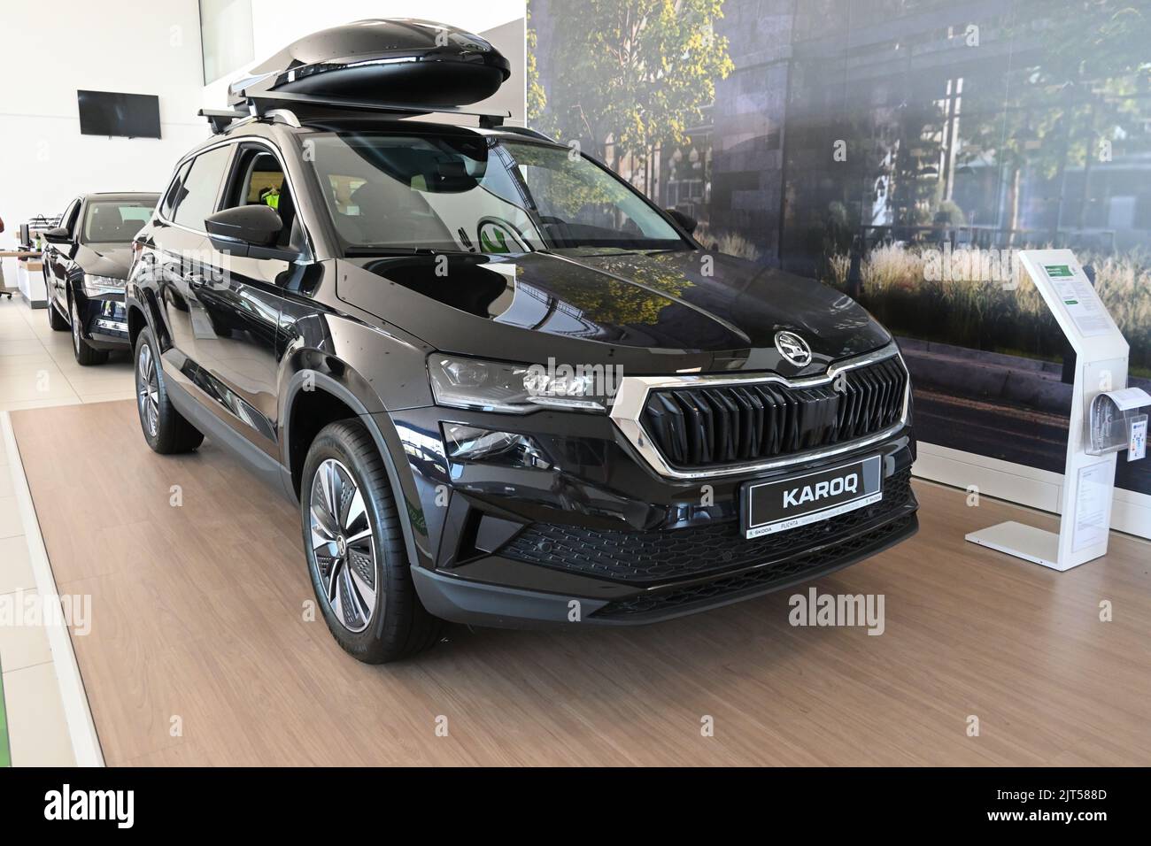 Gdansk, Poland - August 27, 2022: New model of Skoda Karoq presented in the car showroom of Gdansk Stock Photo