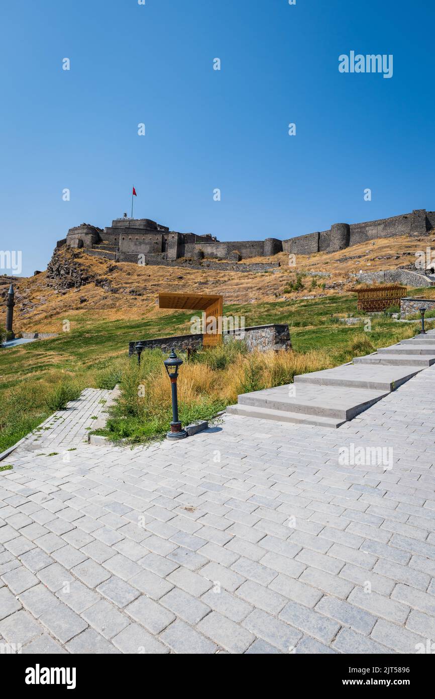 Kars Castle  in the center of Kars, Turkey. Stock Photo