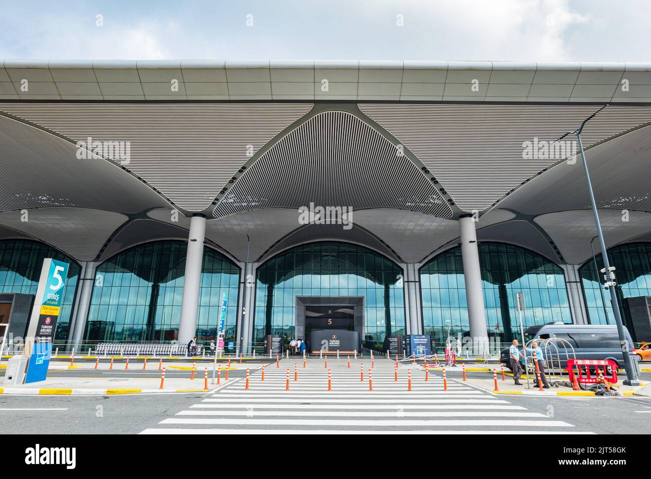 Istanbul, Turkey - August 2022: Istanbul Airport departure terminal architecture. Istanbul Airport is the main international airport serving Istanbul, Stock Photo