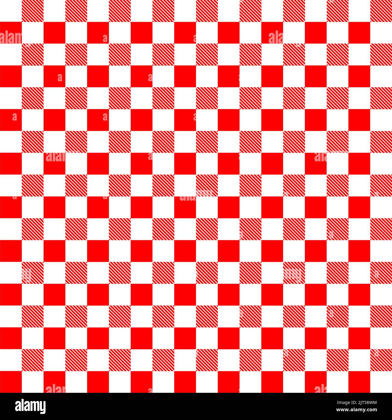 Gingham red square geometric seamless vector pattern for paper, plaid, tablecloth and other textile. Stock Vector