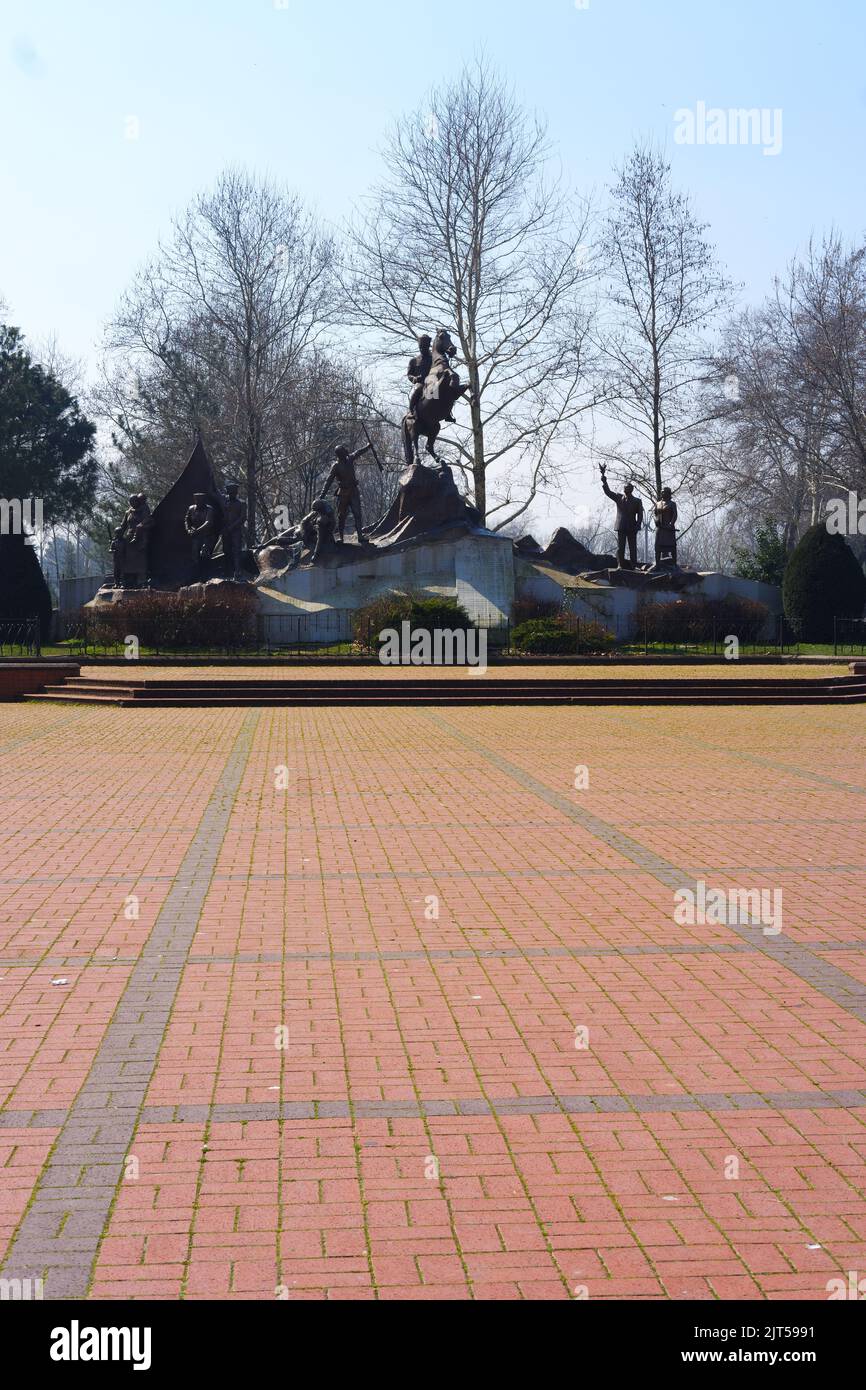 Statues at city Park of Inegol/Bursa Stock Photo