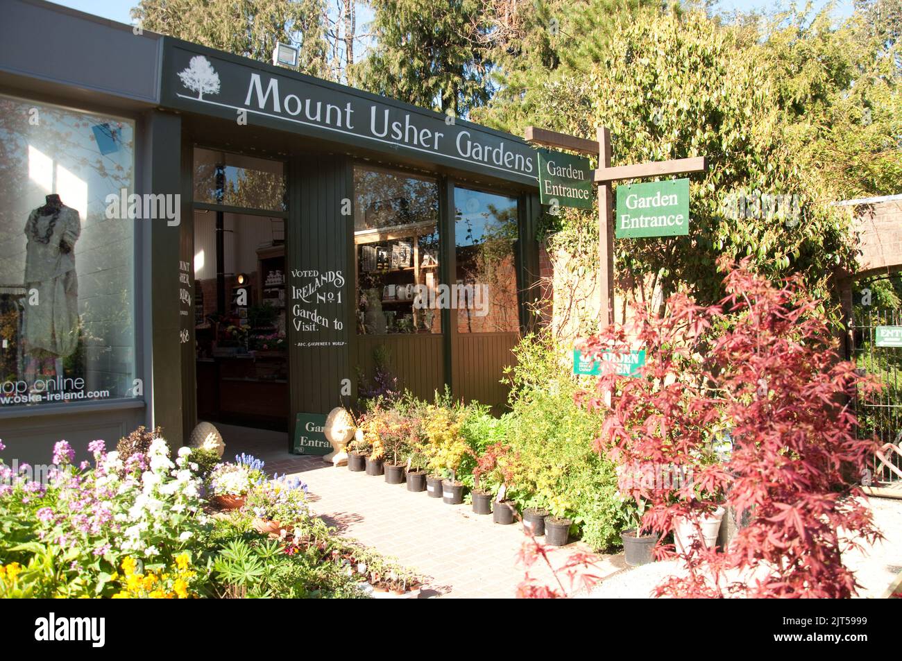 Entrance, Mount Usher Gardens, Mount Usher, Co. Wicklow, Eire. Mount