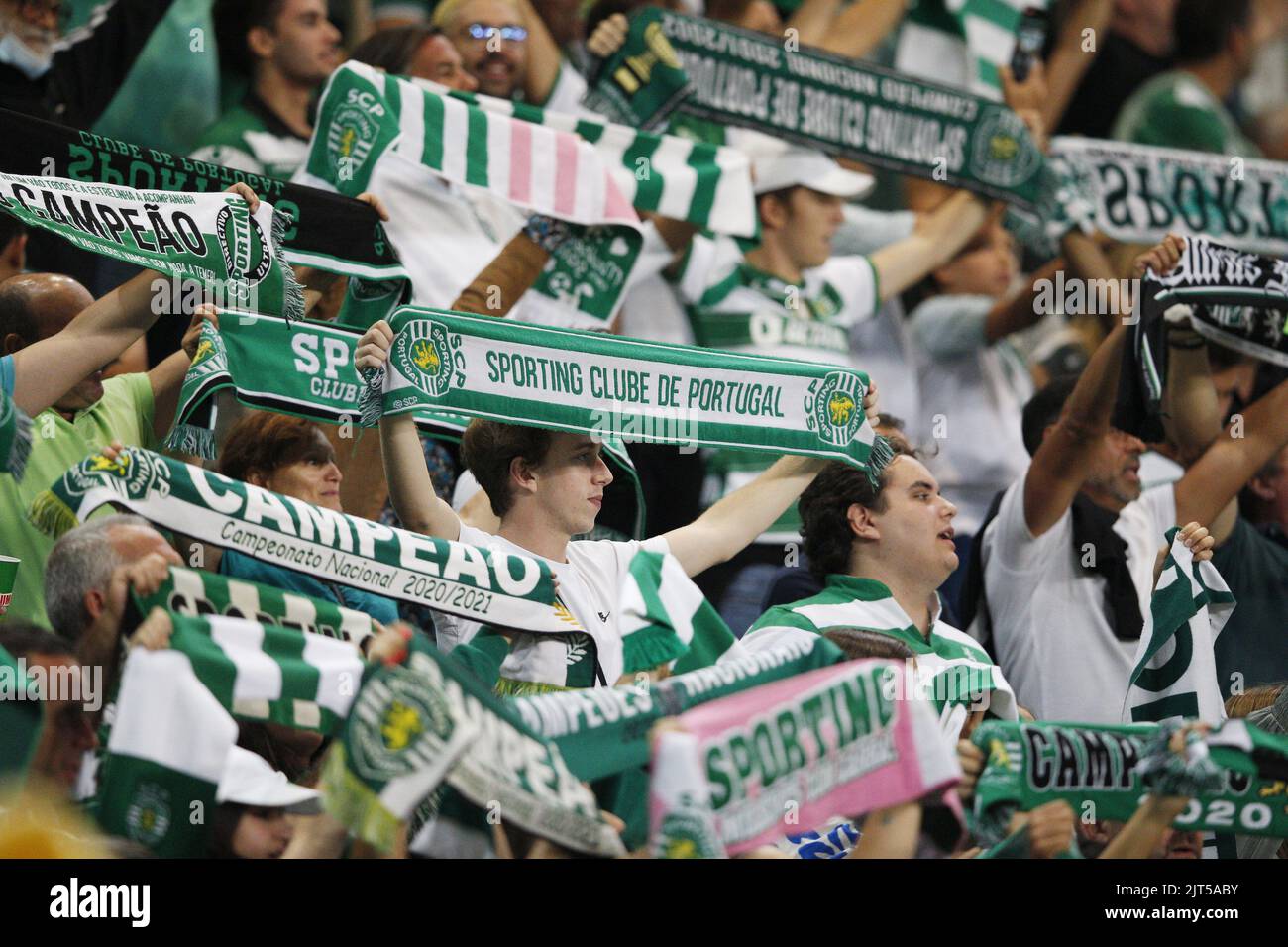 Sporting CP fans during the Portuguese championship, Liga Bwin football match between Sporting CP and GD Chaves on August 27, 2022 at Jose Alvalade stadium in Lisbon, Portugal - Photo: Joao Rico/DPPI/LiveMedia Stock Photo
