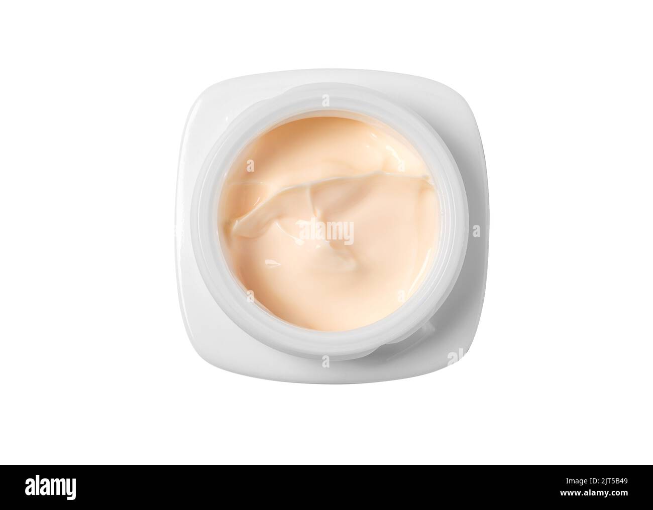 Hygienic cream, top view isolated on a white background with clipping path Stock Photo