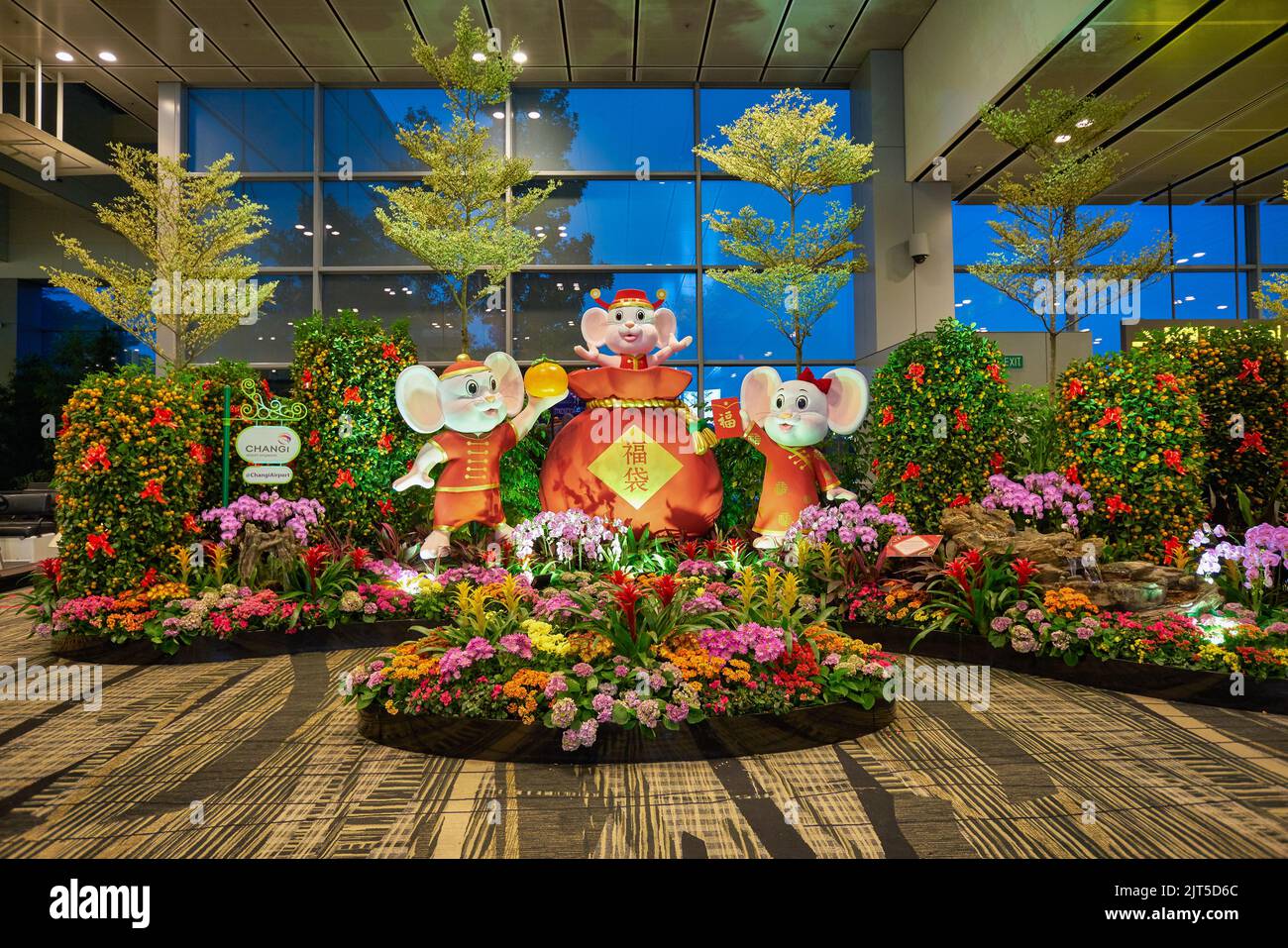 SINGAPORE CIRCA JANUARY, 2020 Lunar New Year decorations in