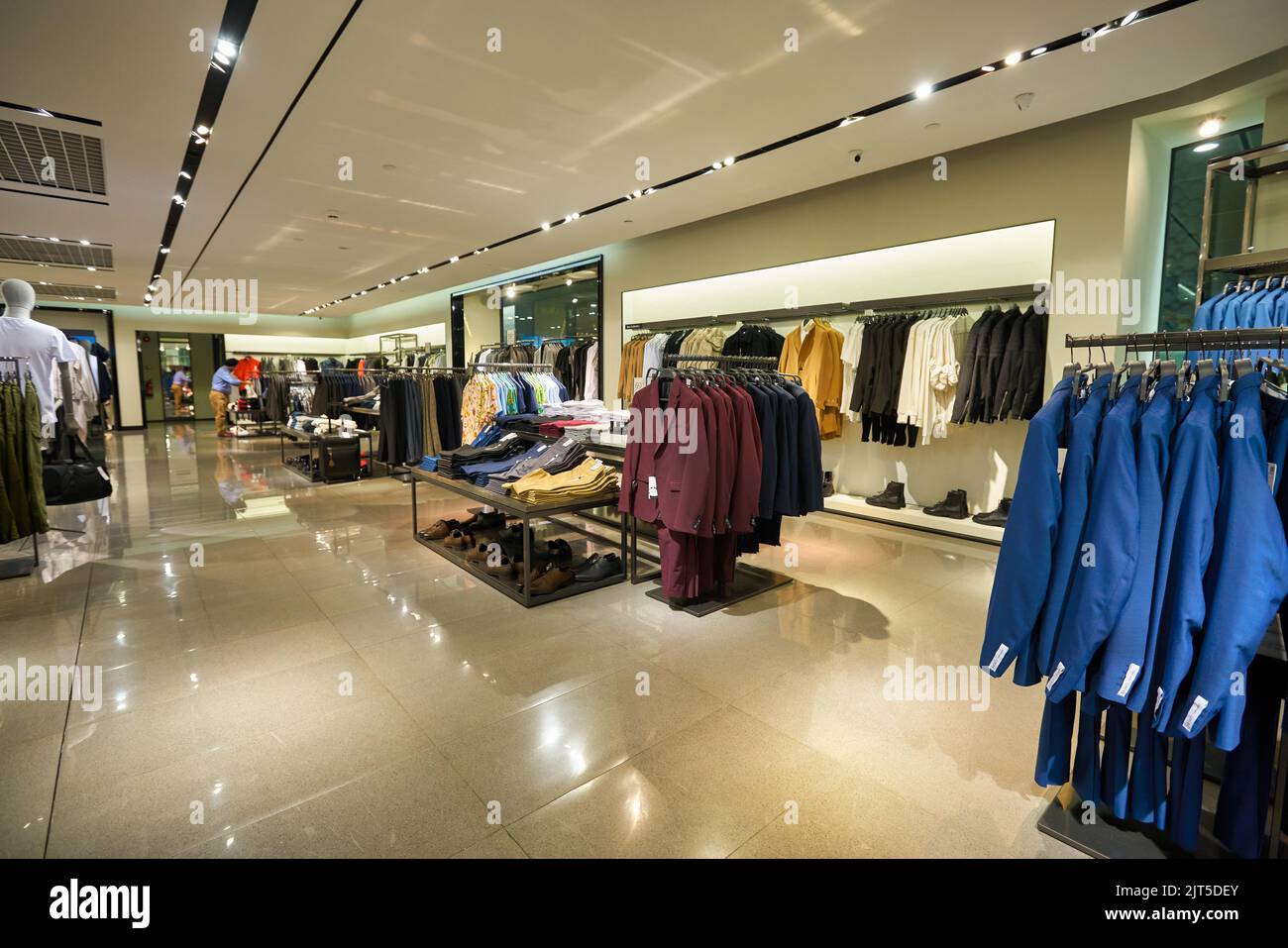 SINGAPORE CIRCA JANUARY, 2020 clothes on display at Zara store in