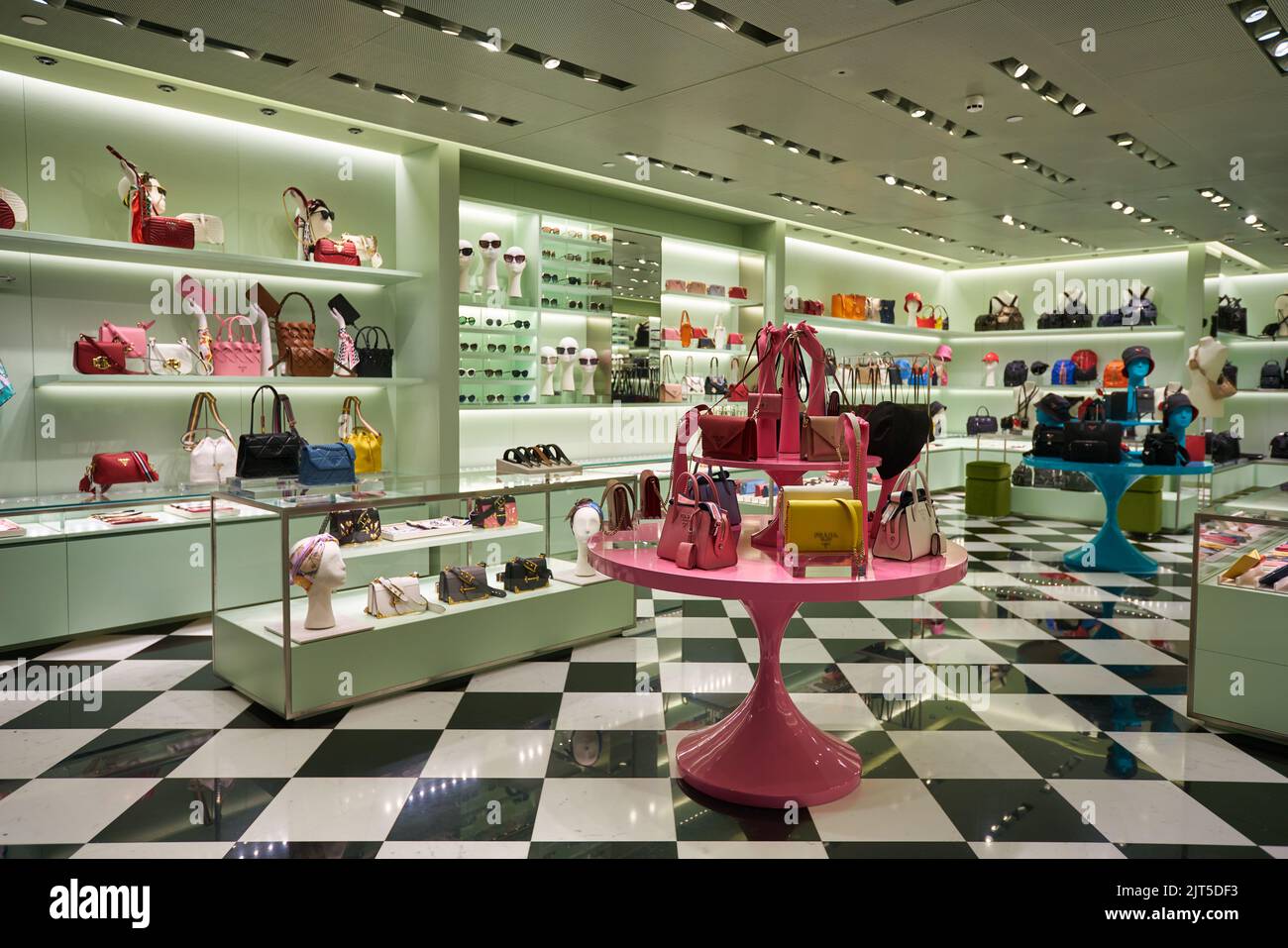 SINGAPORE CIRCA JANUARY, 2020 bags on display at Prada store in