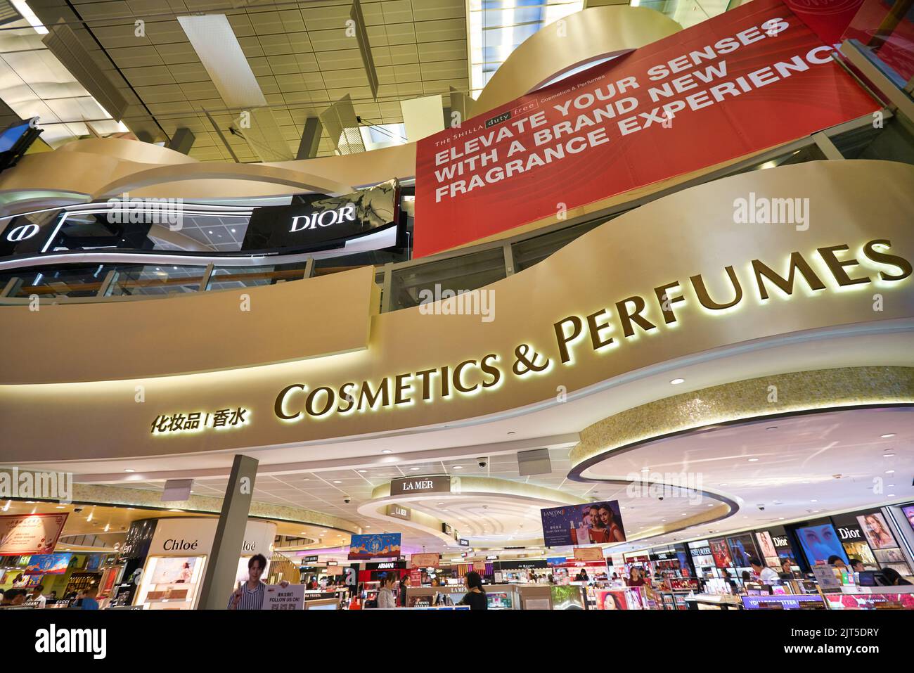 SINGAPORE - CIRCA JANUARY, 2020: Cosmetics & Perfumes sign over a store ...