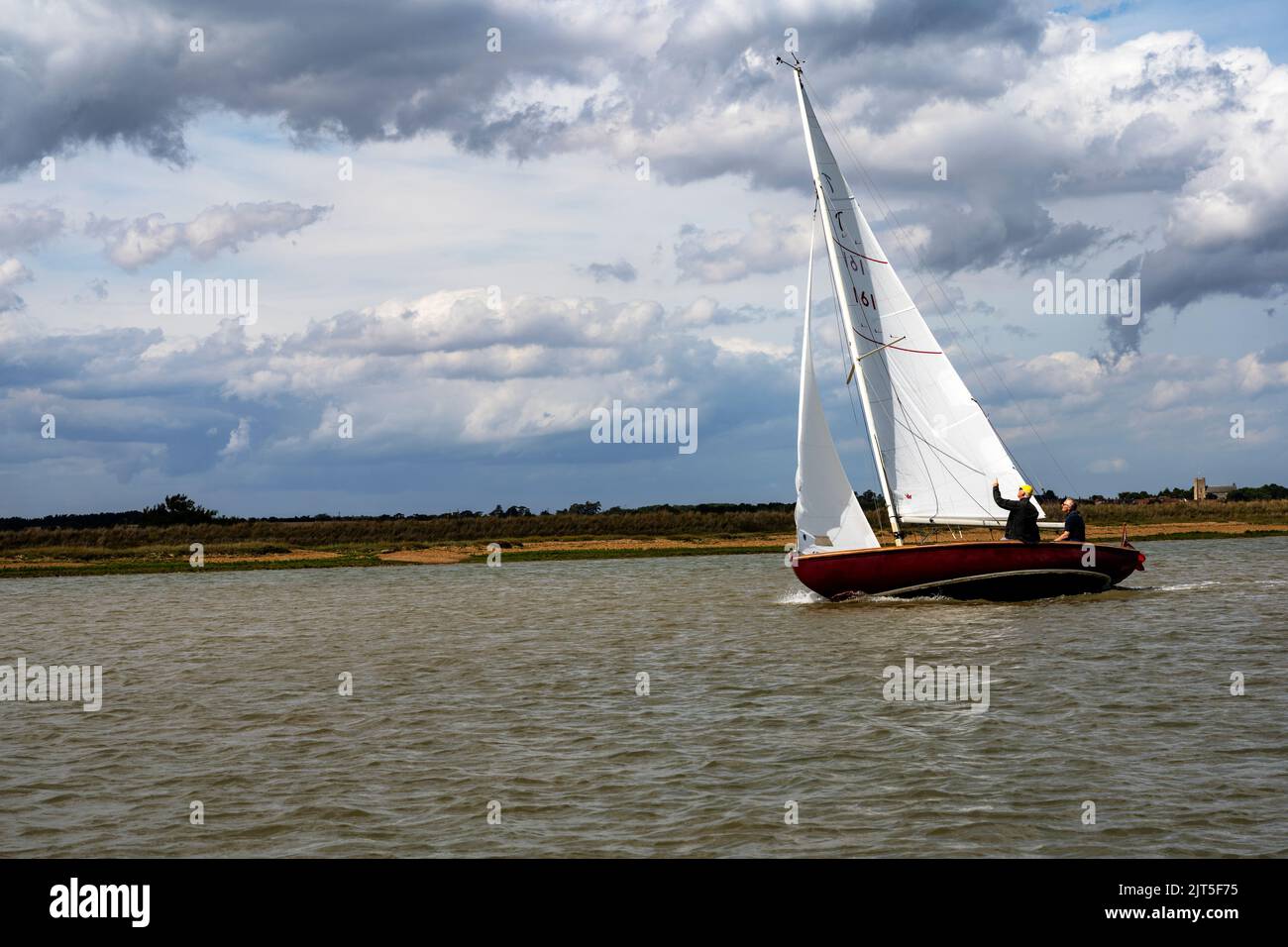 Sailing on the river Ore Orford Suffolk England Stock Photo