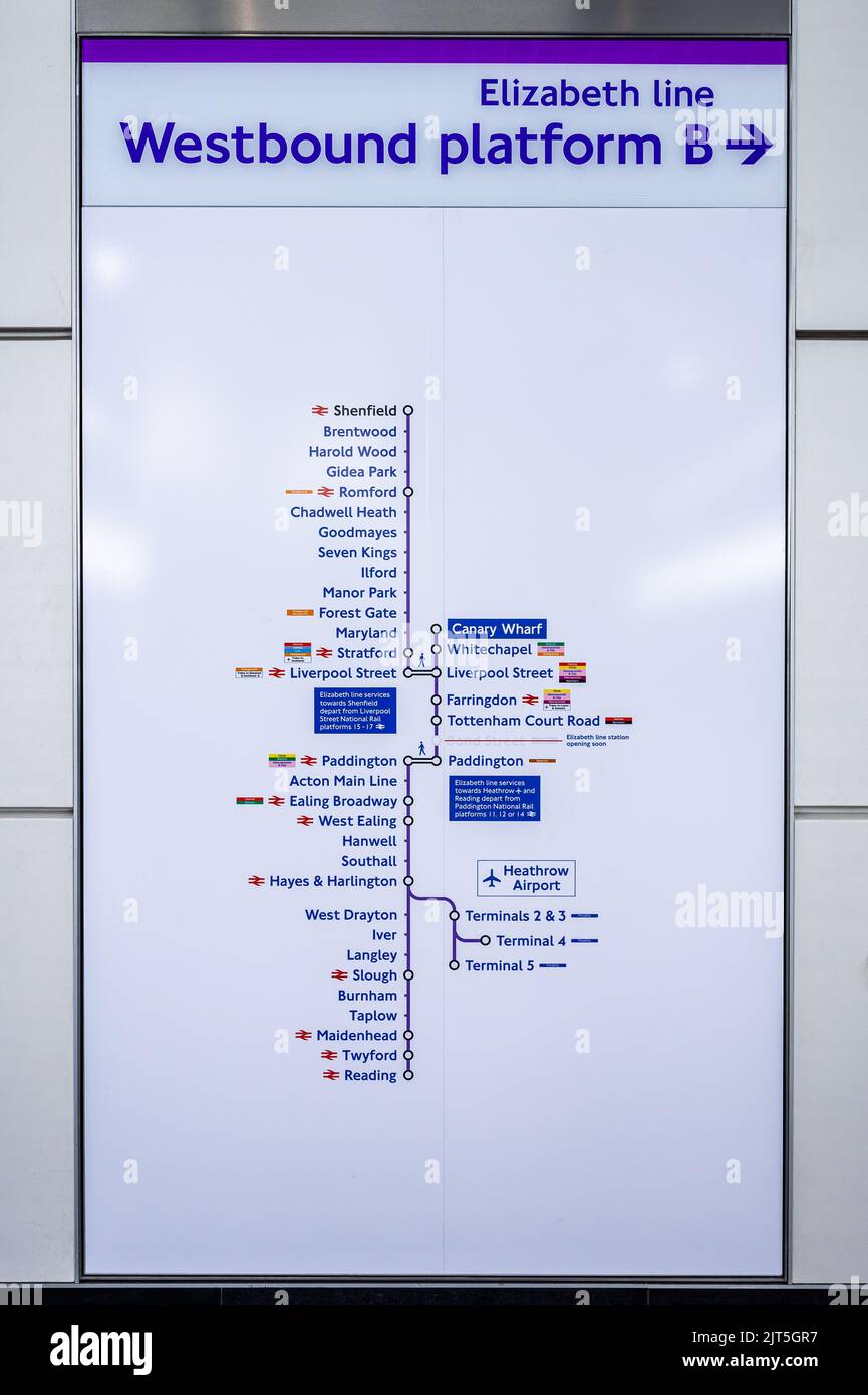 Canary Wharf - Elizabeth Line Station Stock Photo - Alamy