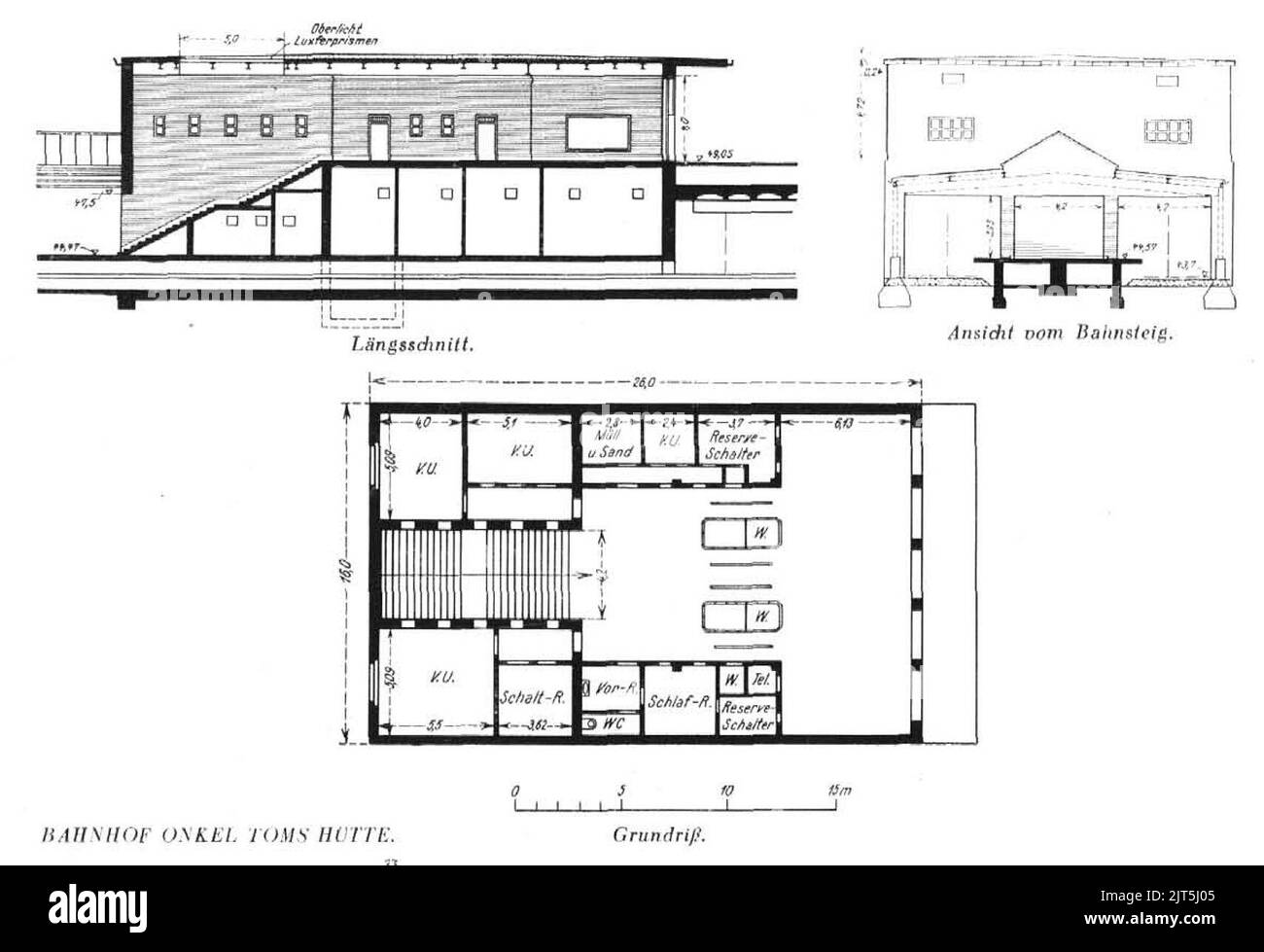 UBahnhof Onkel Toms Hütte Grundriss, Schnitte Stock Photo Alamy